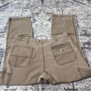 TWO pair of carhartt relaxed fit khakis - 38X30